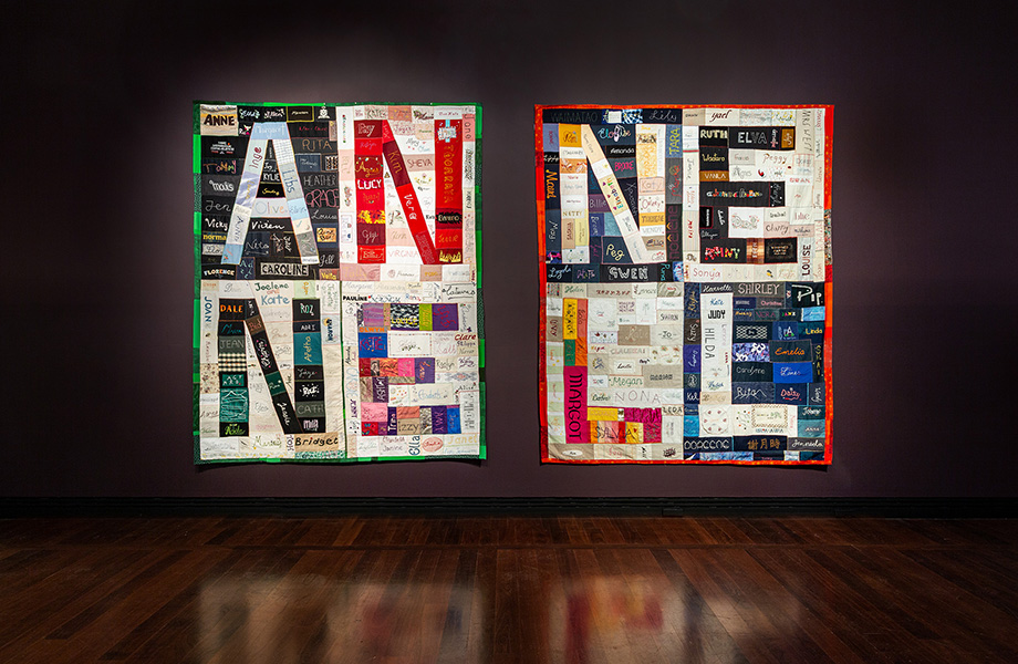 Installation view: Radical Textiles featuring Nell’s NELL ANNE QUILT, Art Gallery of South Australia, Adelaide (photograph by Saul Steed)